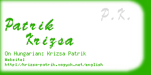 patrik krizsa business card